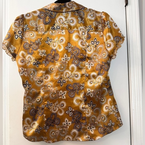 Dorothée Bis Women’s Paisley Print Ruffle Blouse Size L - Picture 3 of 12